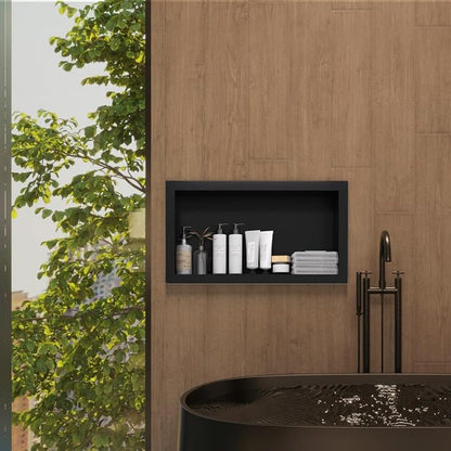 12" x 24" Stainless Steel Shower Niche, Single Waterproof Shelves, No-Tile - Image 2