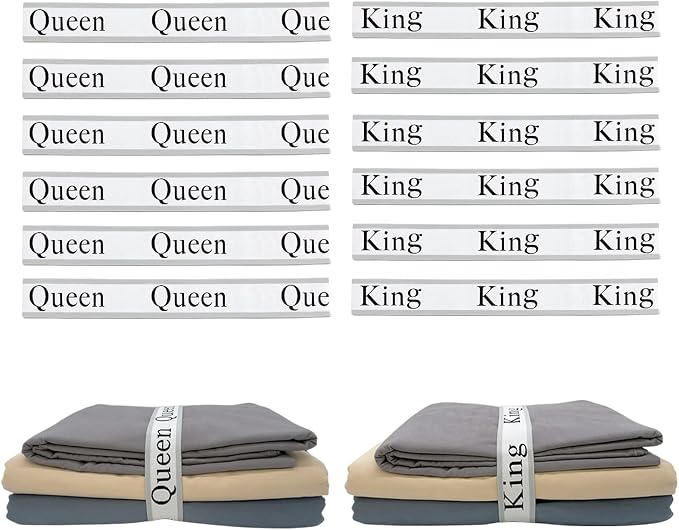 12 Pieces Bed Sheet Organizer Bands, Closet Organization Sheet Straps, Linen by Maletnd