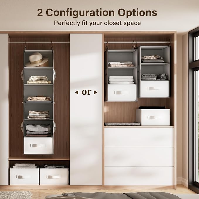 Pipishell 6-Shelf Hanging Closet Organizer, Hanging Shelves - Image 5