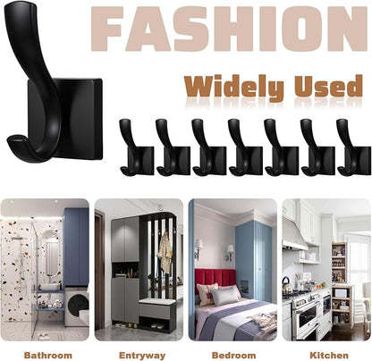 8 Pack Wall Hooks Heavy Duty Towel Robe Coat Hooks - Image 4