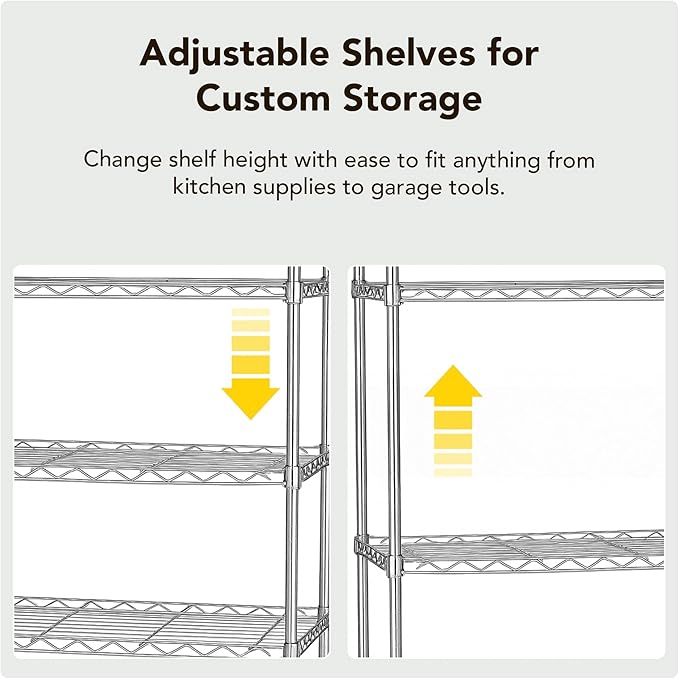 Displays By Jack 5 Tier Heavy Duty Wire Shelving Unit Storage Rack - Image 6