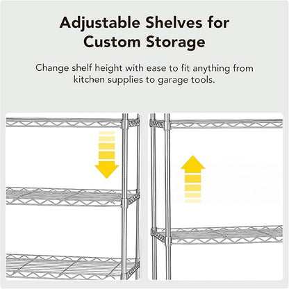 Displays By Jack 5 Tier Heavy Duty Wire Shelving Unit Storage Rack - Image 6