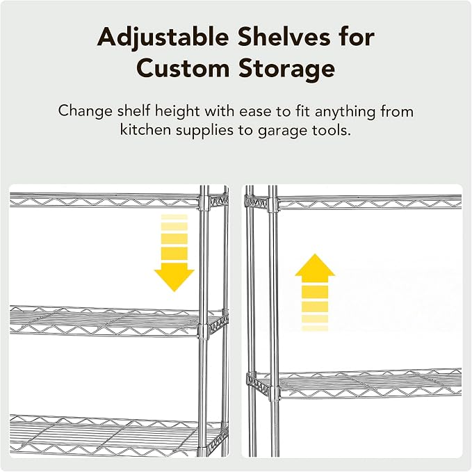 Heavy Duty 4 Tier Wire Shelving Unit Storage Rack, Metal Shelves Utility - Image 5