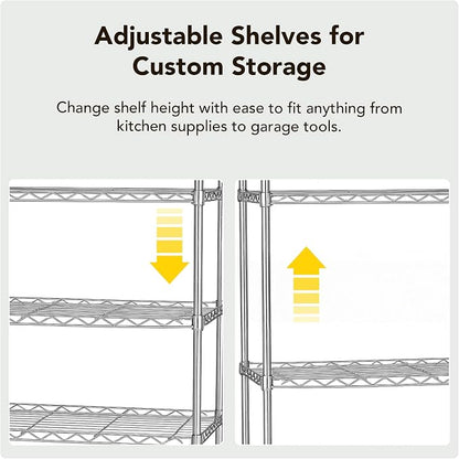 Heavy Duty 4 Tier Wire Shelving Unit Storage Rack, Metal Shelves Utility - Image 5