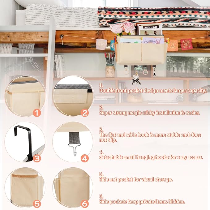 Bedside Storage Organizer 5 Pockets - Image 6