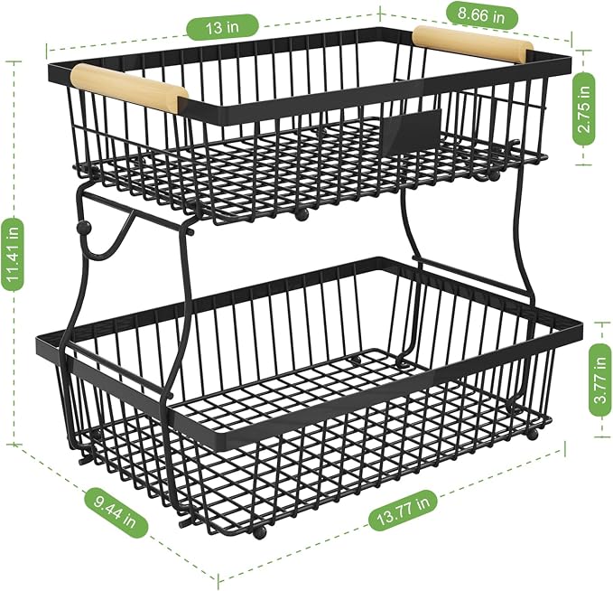 2 Tier Fruit Basket for Kitchen Counter - Image 4