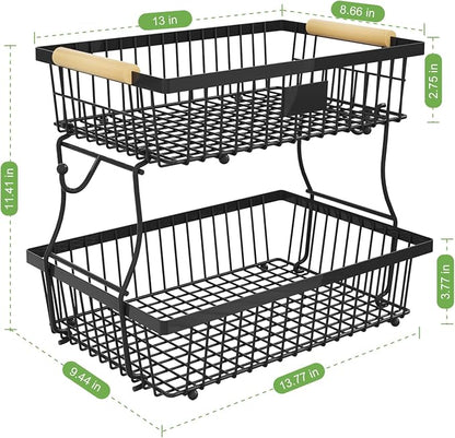 2 Tier Fruit Basket for Kitchen Counter - Image 4