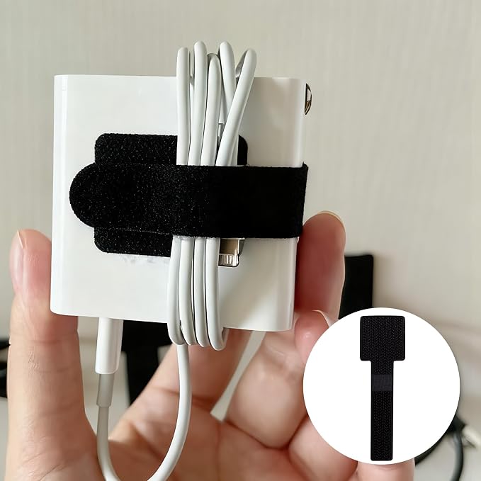 20pcs Hook and Loop Cable Ties, 3.55 Inch Self Adhesive Cable Management Straps - Image 6