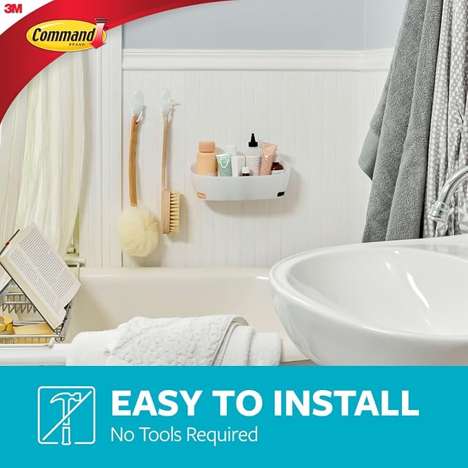 Command Bathroom Accessories, 5 Piece Bathroom Organizer Set - Image 5