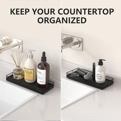 Bathroom Tray for Counter Top Organizer – Oak Wood Vanity Tray - Image 2