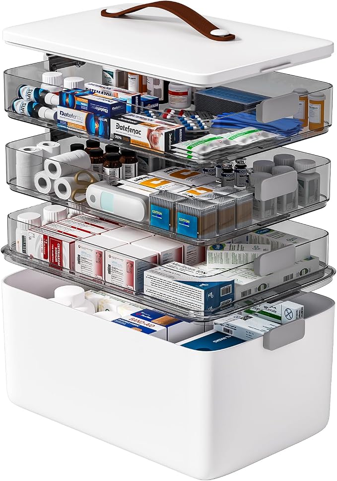 funest 4- Tier Medicine Storage Box Organizer Portable First Aid kit Box Sewing by funest