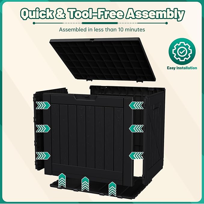 Devoko 40 Gallon Deck Box Outdoor Storage Box Waterproof - Image 5