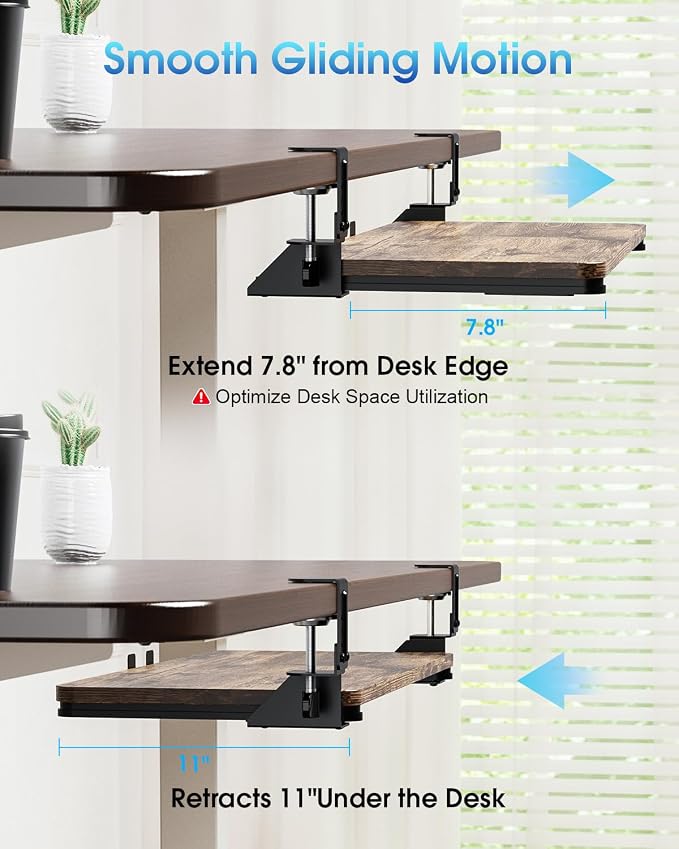 Large Keyboard Tray Under Desk, Pull Out Keyboard & Mouse Tray - Image 8