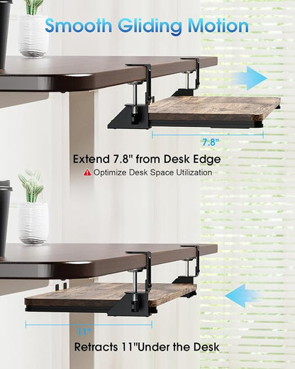 Large Keyboard Tray Under Desk, Pull Out Keyboard & Mouse Tray - Image 8