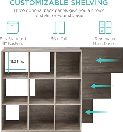 Best Choice Products 9-Cube Storage Organizer, 11in Shelf Opening, Display Shelf - Image 4