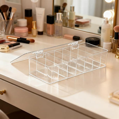 Clear Acrylic Makeup Organizers, 7-Section Bathroom Organizer - Image 4