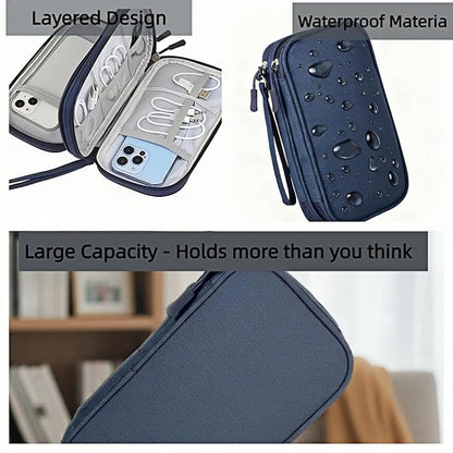 Portable Waterproof Double Layers All-in-One Storage Bag, Travel Cord - Image 3