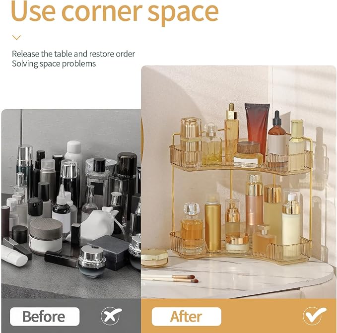 Corner Bathroom Countertop Organizer, Vanity Organizer Trays - Image 3