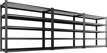 Set of 3 Heavy Duty Garage Shelving 5T Storage Shelves, Adjustable Metal by AOAORGG