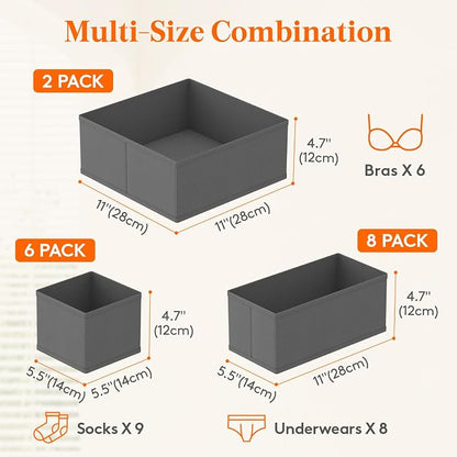 Lifewit 16 Pack Drawer Organizer, Dresser Underwear Drawer Organizer Bins - Image 2
