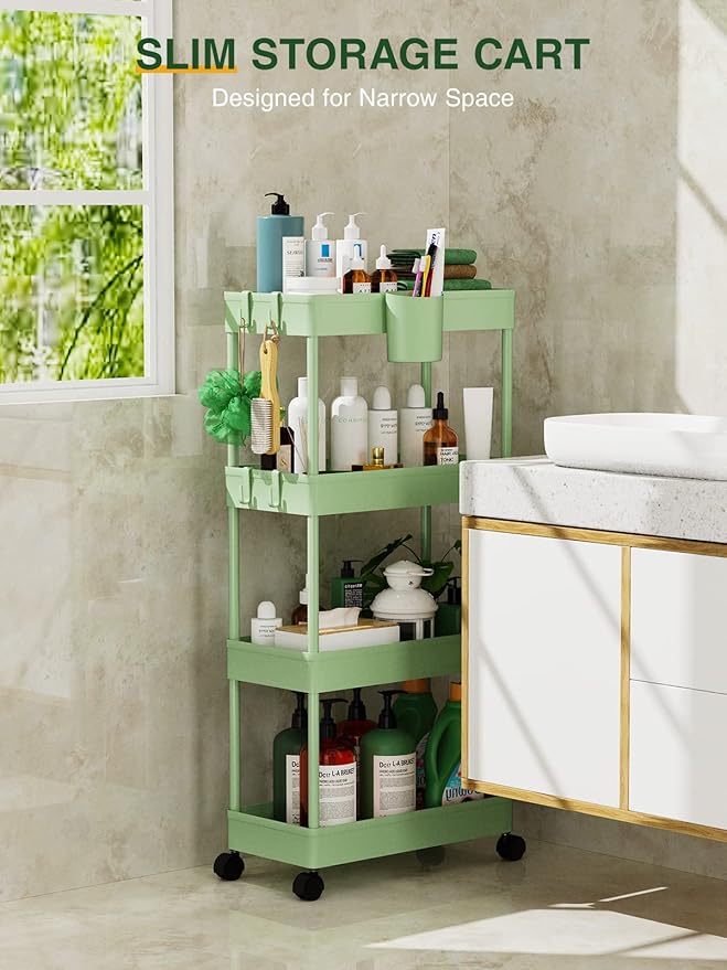 LEHOM Slim Rolling Storage Cart - Image 2
