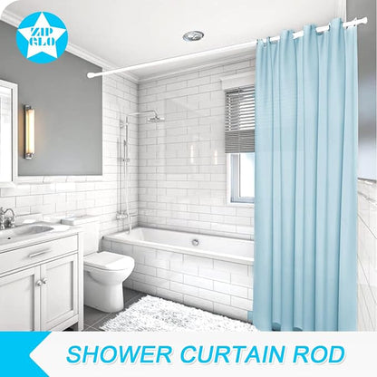 Shower Curtain Rod White Tension Rod 45 to 77 Inch Spring Curtain Shower rod - Image 2