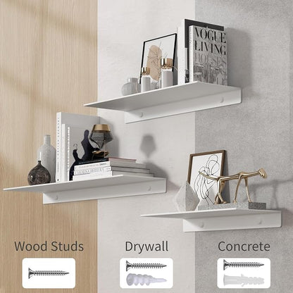 Danpoo 16 inch White Metal Floating Shelves - Image 7