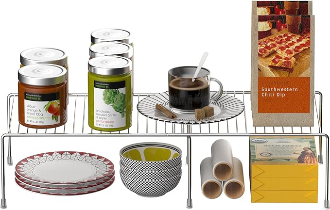 Redrubbit Expandable Metal Rustproof Kitchen Counter & Cabinet Shelf, 1 Shelf - Image 4