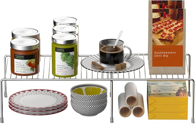 Redrubbit Cabinet Storage Shelf Rack, Expandable Metal Rustproof Kitchen - Image 9