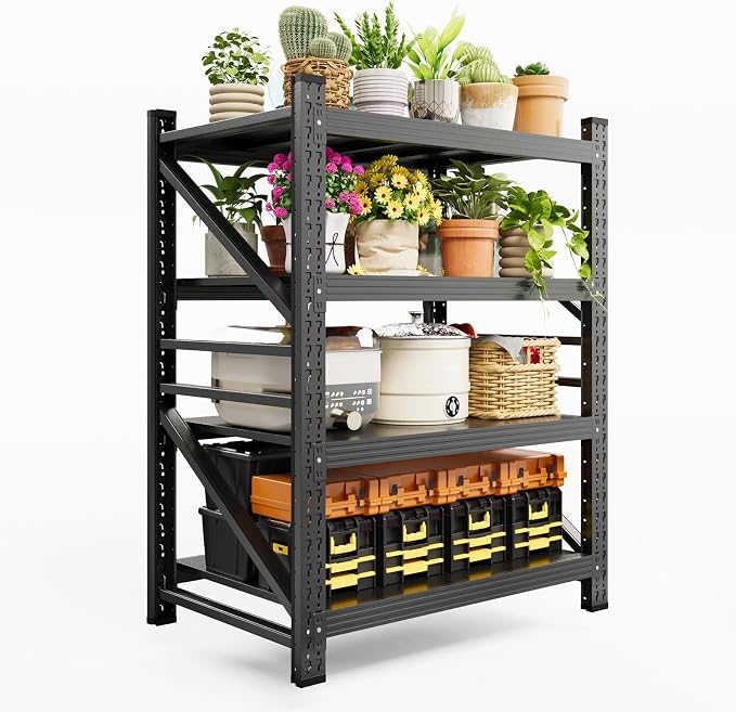 40" Wide Storage Shelves, 2000LBS Garage Shelving Heavy Duty, Standing Shelf by LISSIMO