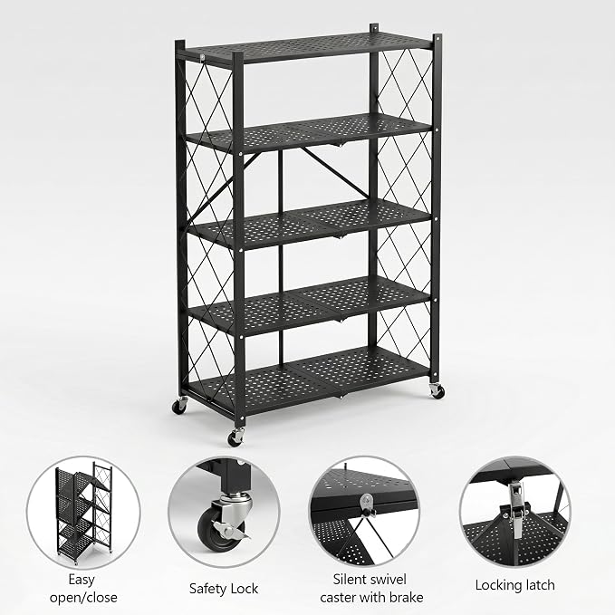 5-Tier Foldable Storage Shelves - Image 8