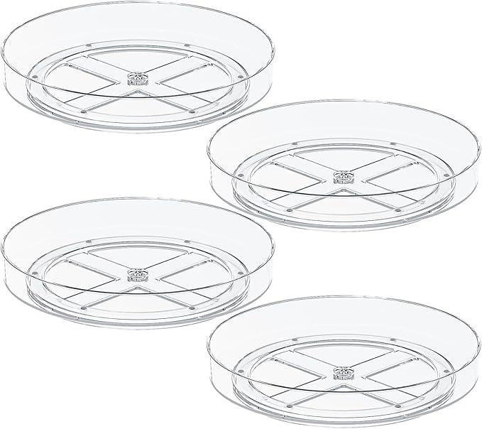 4 Pack 10 Inch Clear Lazy Susan Turntable Organizer by Lulltou