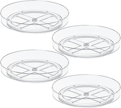 4 Pack 10 Inch Clear Lazy Susan Turntable Organizer by Lulltou