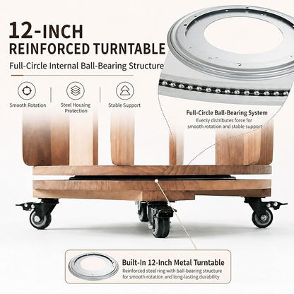 Larger Solid Wood Rotating Bookshelf Tower - Image 4
