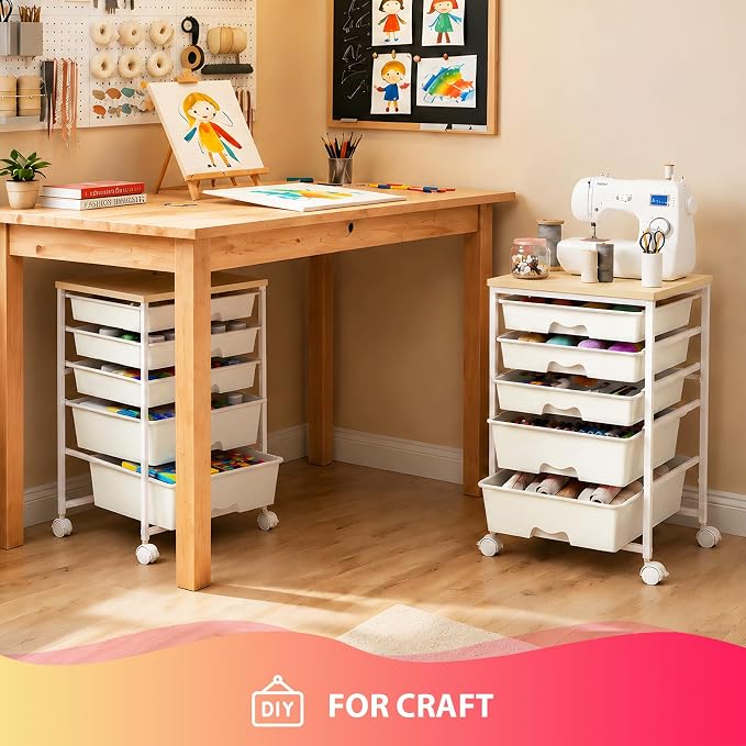 Goovilla Rolling Cart with 5 Drawers - Image 7