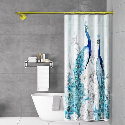 Corner Shower Curtain Rod Adjustable Stainless Steel L Shaped Rack Drill Free by Tanxih