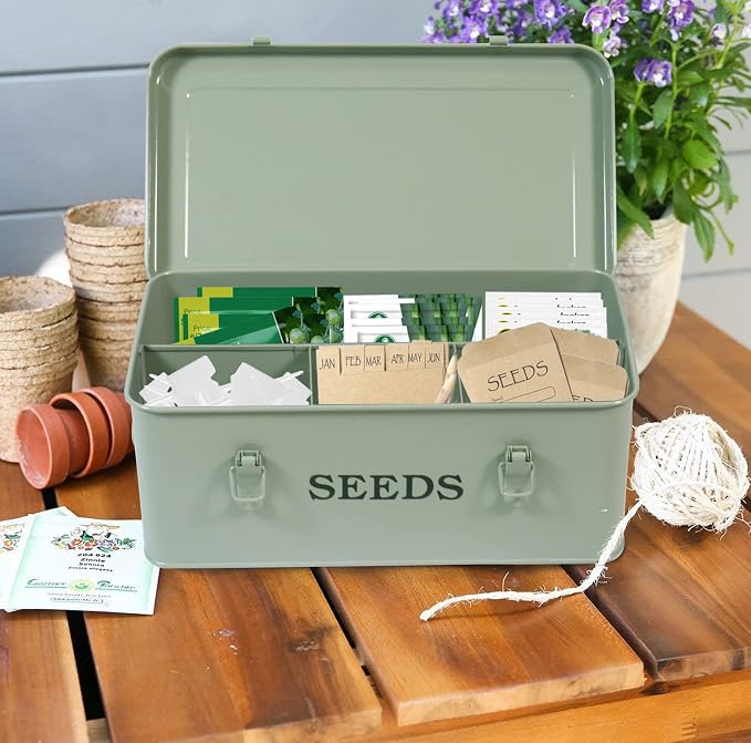 Seed Storage, Metal Seed Box, Seed Storage Organizer Box - Image 5