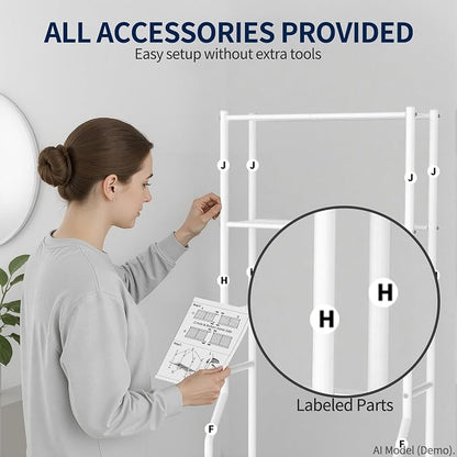 GloTika 3-Tier Over Toilet Storage Rack, Metal Over Toilet Bathroom Organizer - Image 9