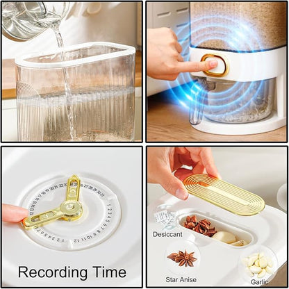 Sooyee Clear Rice Dispenser, Large Cereal Dispenser - Image 5