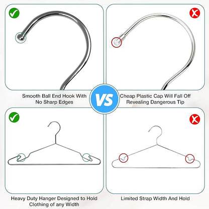 Chrome Metal Hangers, Heavy Duty Clothes Hangers - Image 4