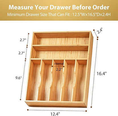 Umilife Kitchen Drawer Organizer, 12.5 Inch Silverware Utensil Tray Holder - Image 5