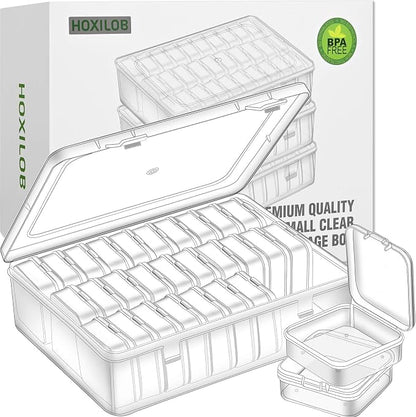 Bead Organizer Box, Craft Storage Box Features Hinged Lid and Labels, Mini Boxes by HOXILOB