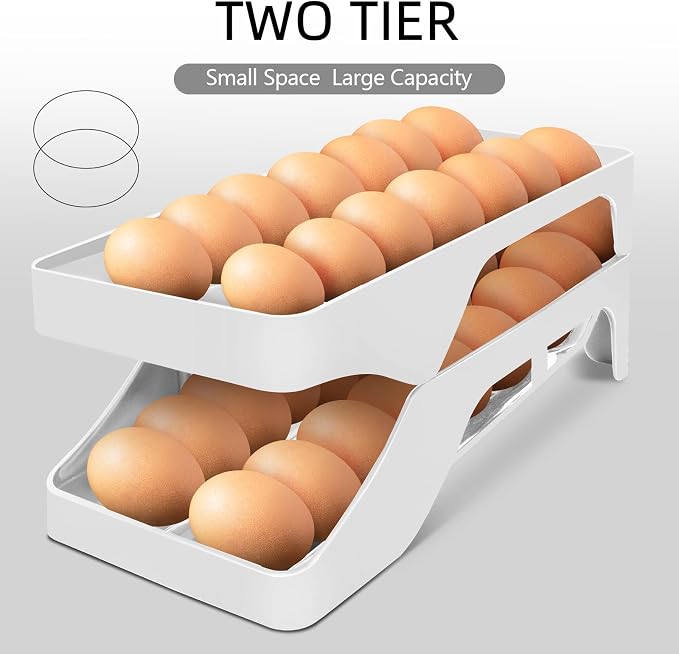 Egg Holder for Fridge Automatic Rolling Egg Dispenser for Refrigerator Kitchen - Image 4