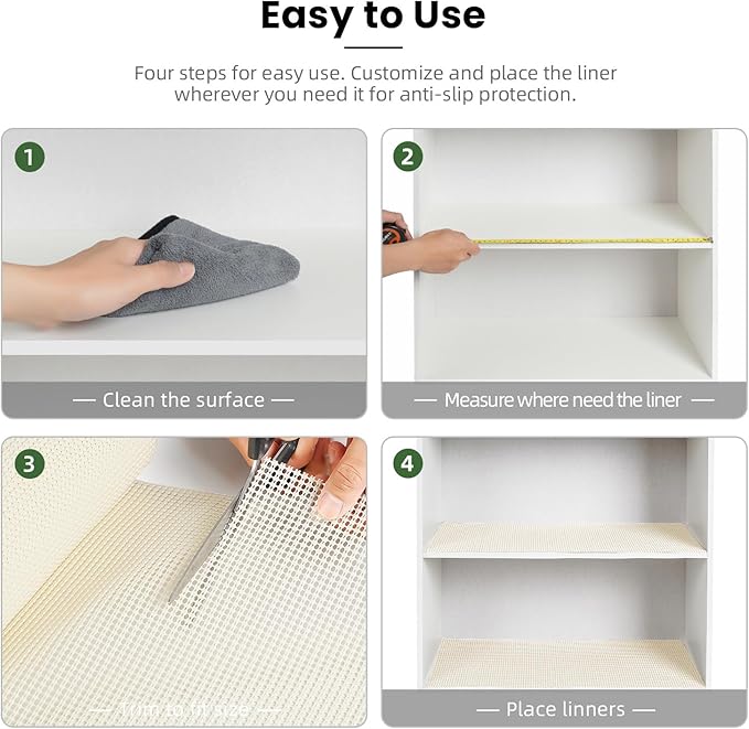 BAGAIL Non-Adhesive Shelf Liner, Thick Strong Grip Drawer Liners - Image 6