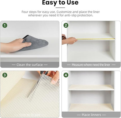 BAGAIL Non-Adhesive Shelf Liner, Thick Strong Grip Drawer Liners - Image 6