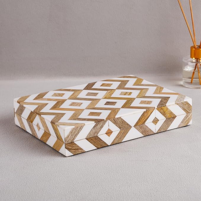 Handicrafts Home White Decorative Storage Box - Image 6