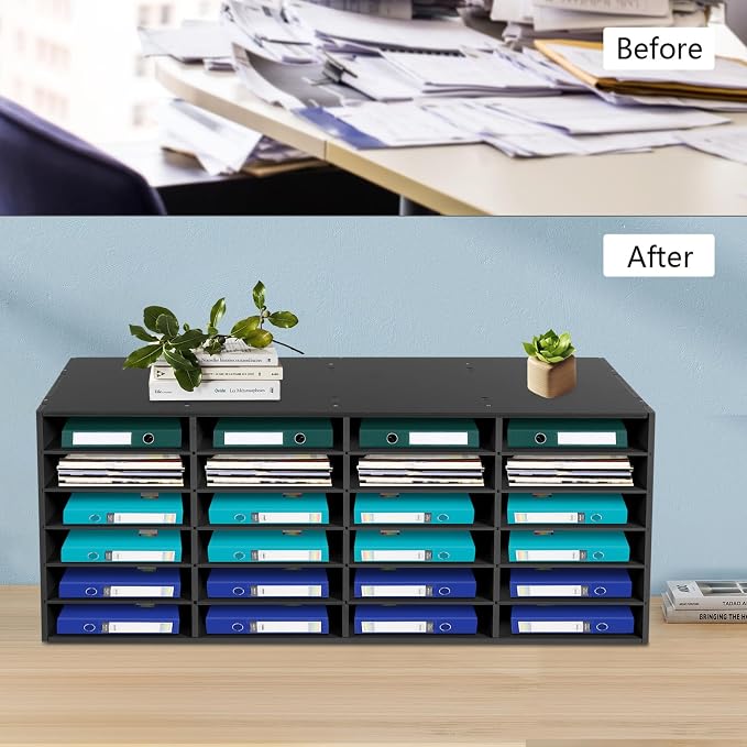 Mail Sorter Organizer, 24 Compartments Mailbox - Image 4