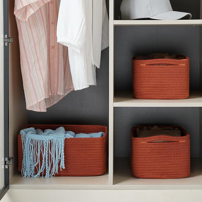 3-Pack Storage Baskets for Organizing | Woven Shelf Toy Basket | Rope Baskets - Image 7