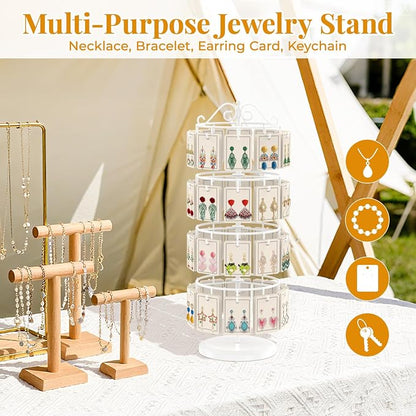 EsLuker.ly Earring Holder Organizer Rotating Display Tree Stand, Adjustable - Image 6