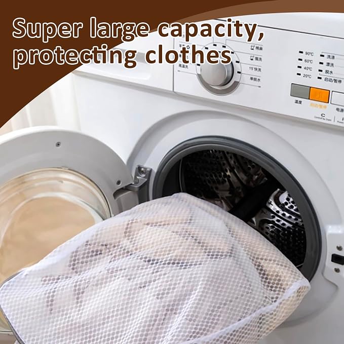 Hanging Washable Laundry Hamper | Over Door Mesh Laundry Bag - Image 2